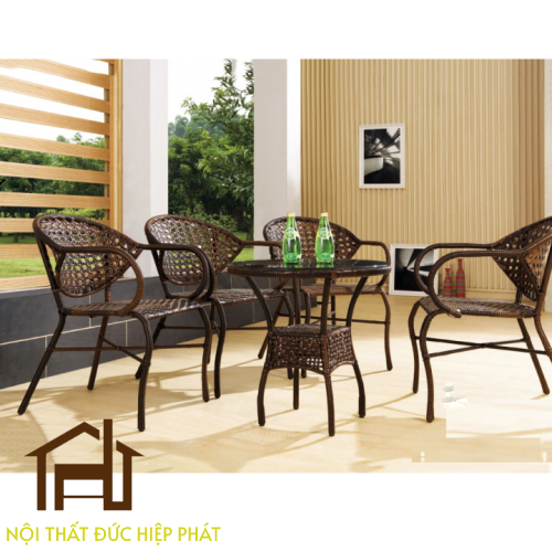 bàn ghế nhựa giả mây HP2A67